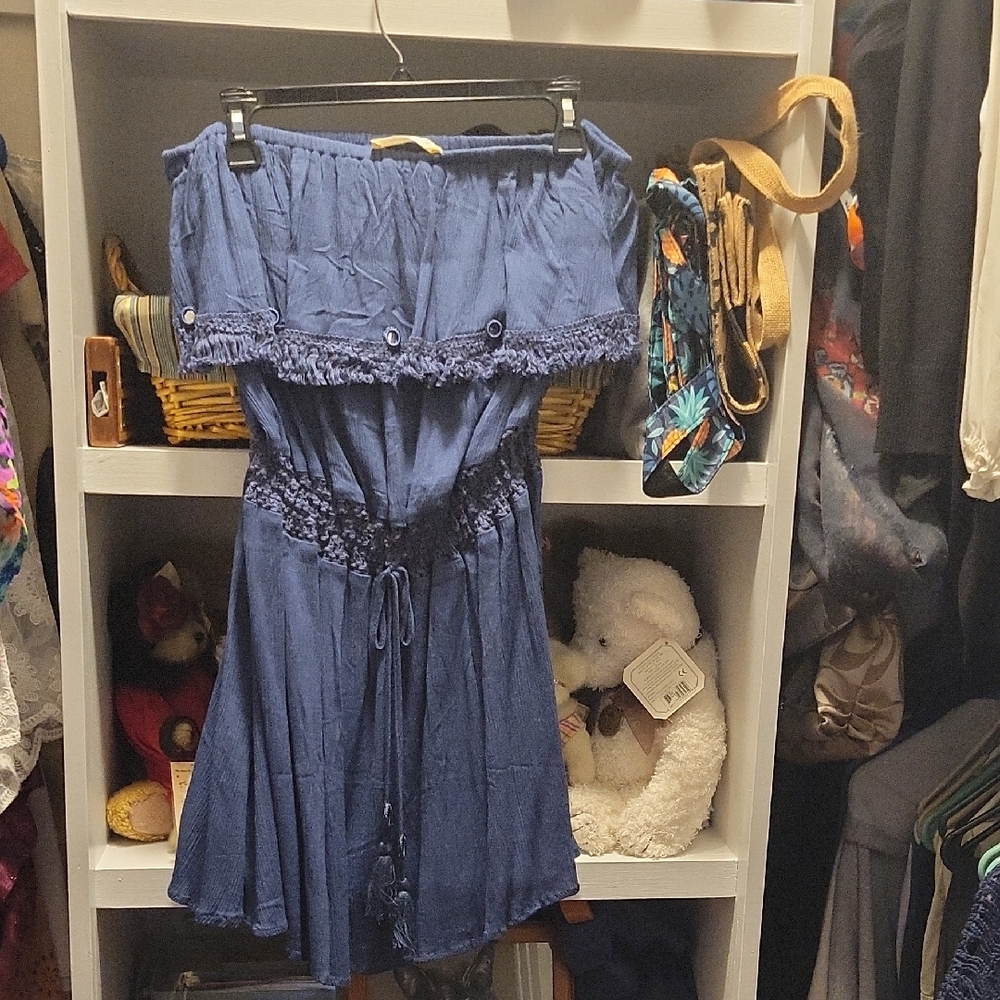 Ocean Drive Strapless Blue Dress